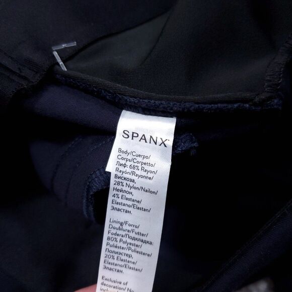 Spanx Ankle Piped Skinny Perfect Pants Navy Blue Size XS High Rise - Picture 6 of 12